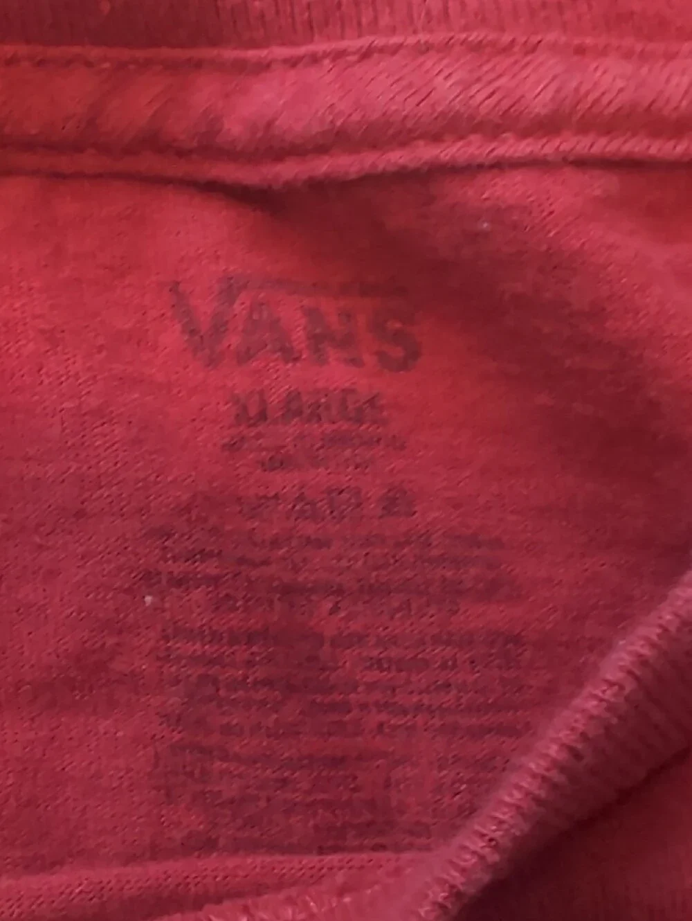 Vans Red Short Sleeve Tee with Black Logo